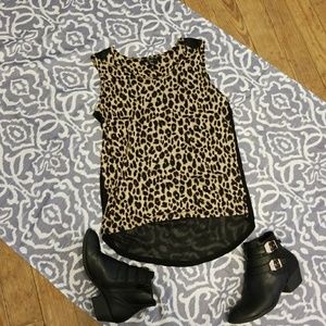 Forever 21 sheer leopard print sleeveless  blouse
